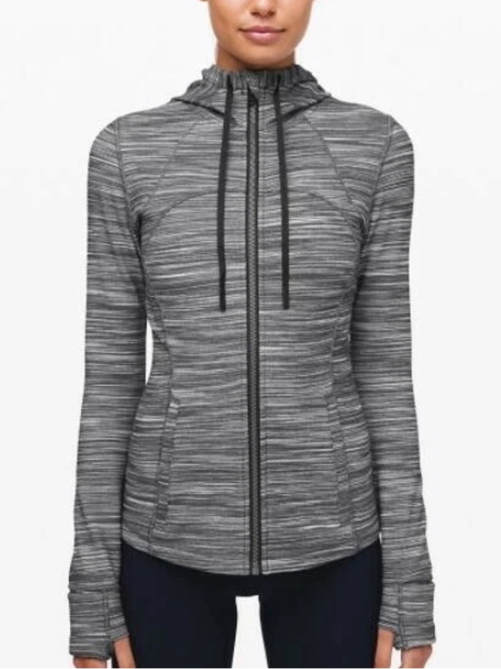Lululemon Hooded Define Jacket Heathered Black Gray Women’s Size 10
